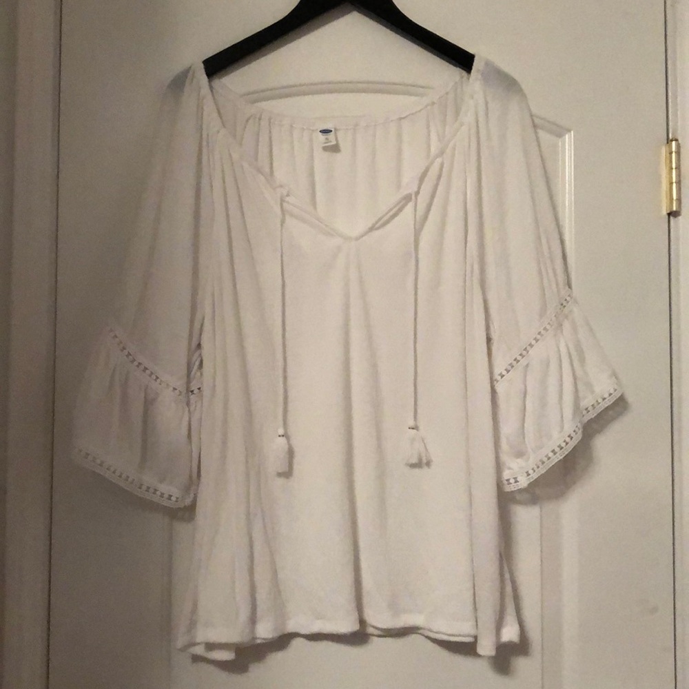 Old Navy White Peasant Top